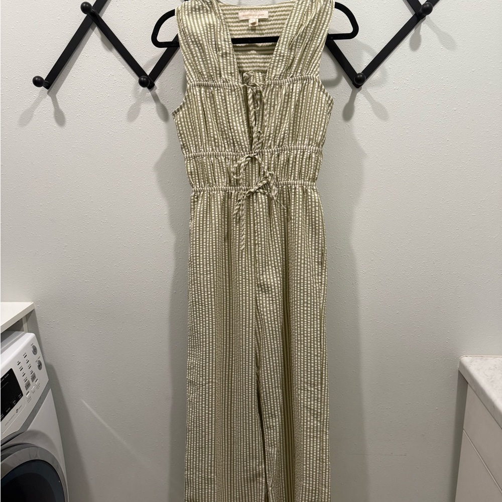 Monteau Green and White Striped Top (never been worn)